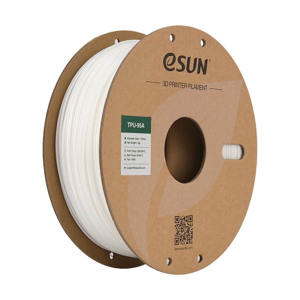 3D TPU95A Filament eSUN 1,75 mm 1 kg White