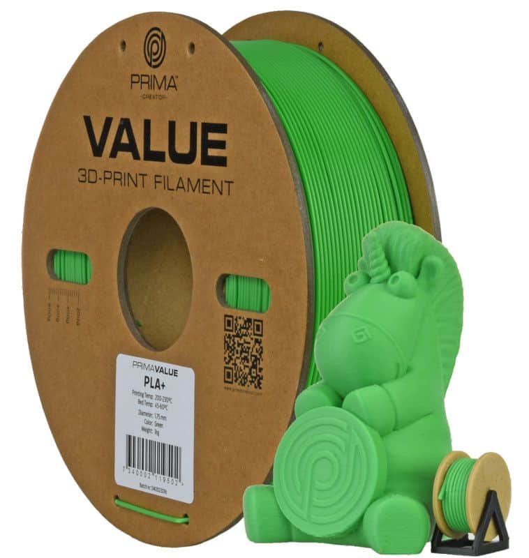 3D PLA+ Printer Filament PrimaValue 1,75mm 1kg Zelena