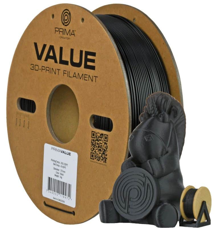 3D PETG Printer Filament PrimaValue 1,75mm Crna 1kg