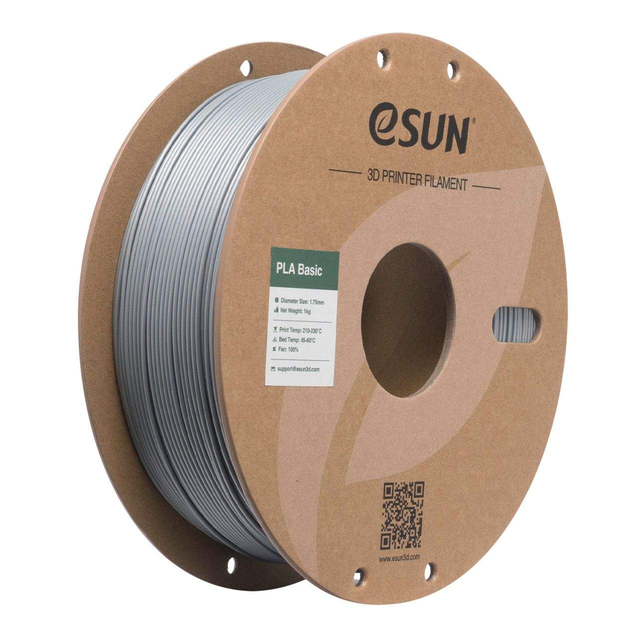 3D PLA Basic Filament eSUN 1,75mm 1kg Silver