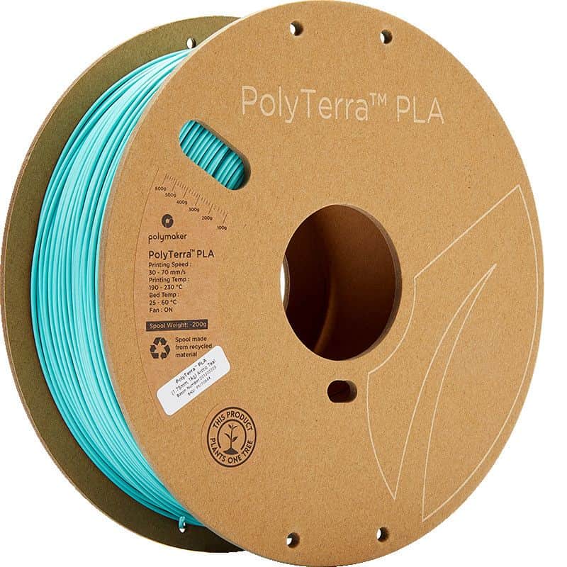 3D PLA Filament PolyMaker PolyTerra 1,75 mm 1 kg Arctic