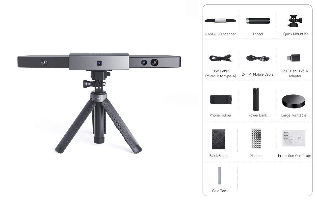 3D Printer Revopoint RANGE Premium 3D Scanner Filament