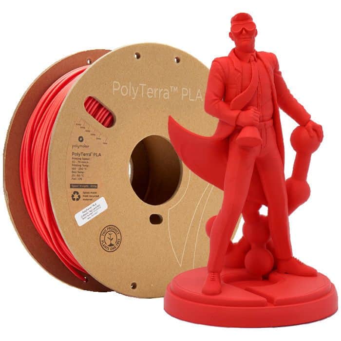 3D PLA Filament PolyMaker PolyTerra 1,75 mm 1 kg Red