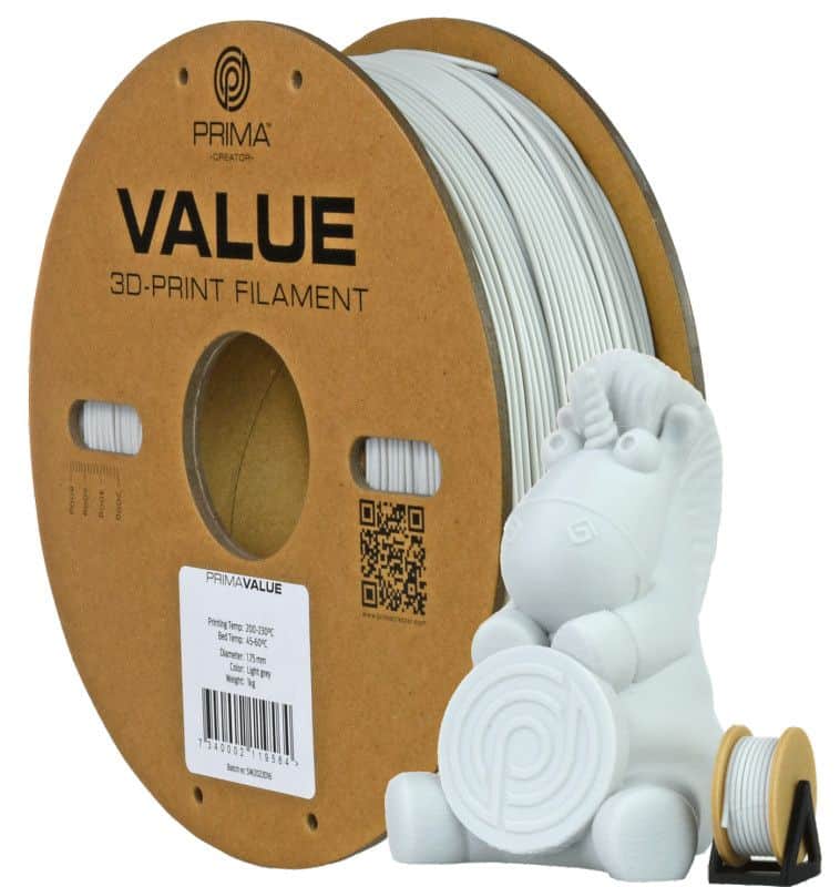 3D PETG Printer Filament PrimaValue 1,75mm Siva 1kg