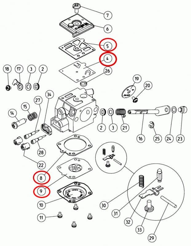 0G34400 - Set membrana i dihtunga (zaptivka) Cifarelli