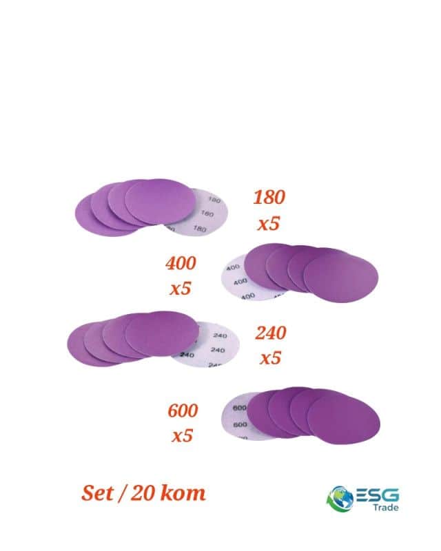 Smirgl Papir Vodobrusni Cicak 75mm set 20 komada poliranje farova