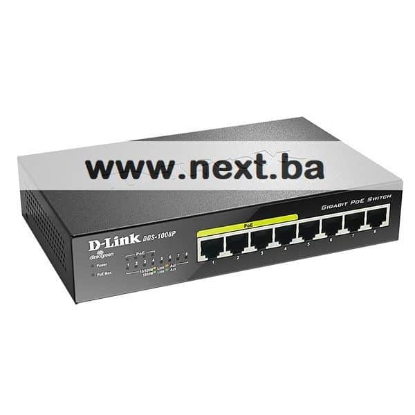 Switch 4x PoE 8-portni gigabitni D-Link DGS-1008P