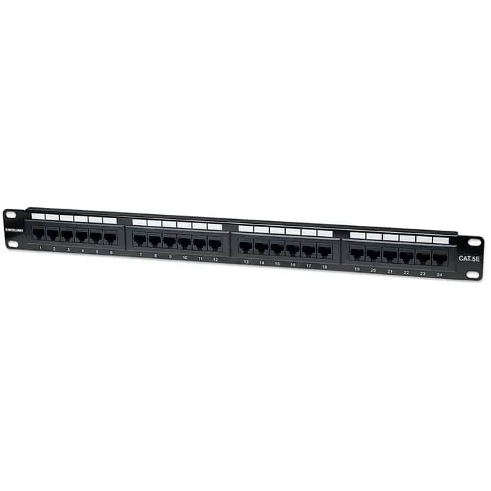 Prespojni UTP patch panel Cat.5e 24-portni 1U 19"