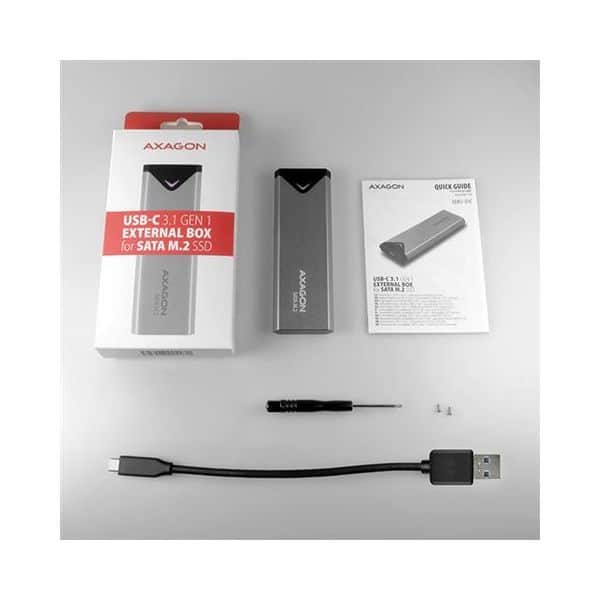 Ladica Axagon EEM2-U3C USB-C 3.2 Gen 1 - M.2 SATA SSD 42-80mm box