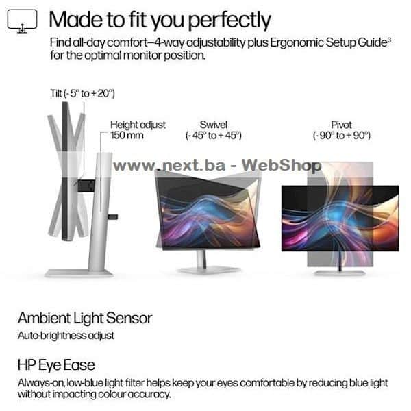 Monitor HP Series 7 Pro QHD 727pq 27in (8J4D8UT) 100 sRGB, 98 P3