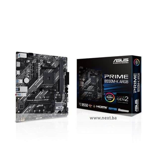 Matična Asus AM4 PRIME B550M-K ARGB, DDR4, mATX