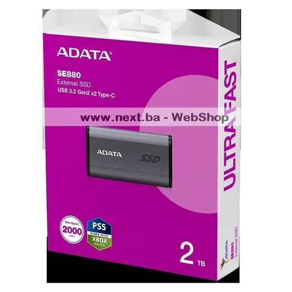 SSD Eksterni 2TB Adata SE880 Grey Gen2x2 typeC AELI-SE880-2TCGY