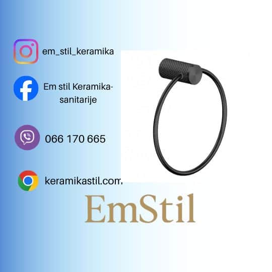 Držac malog peškira COPEN DIAMOND mat crni C-03-352MC I