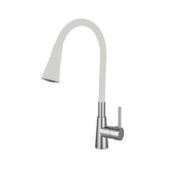 Baterija za sudoper+set za ugradnju hrom/bijela Inter Ceramic MG