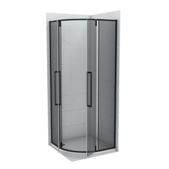 Tuš kabina polukružna R80x200-6mm ABSOLUT BLACK I