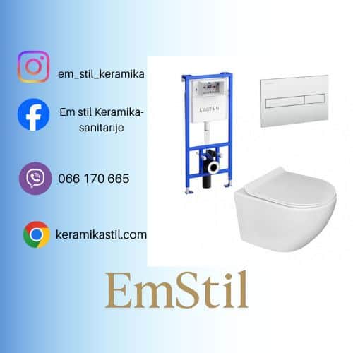 Vodokotlić ugradni LAUFEN hrom set sa wc šoljom i wc daskom  I