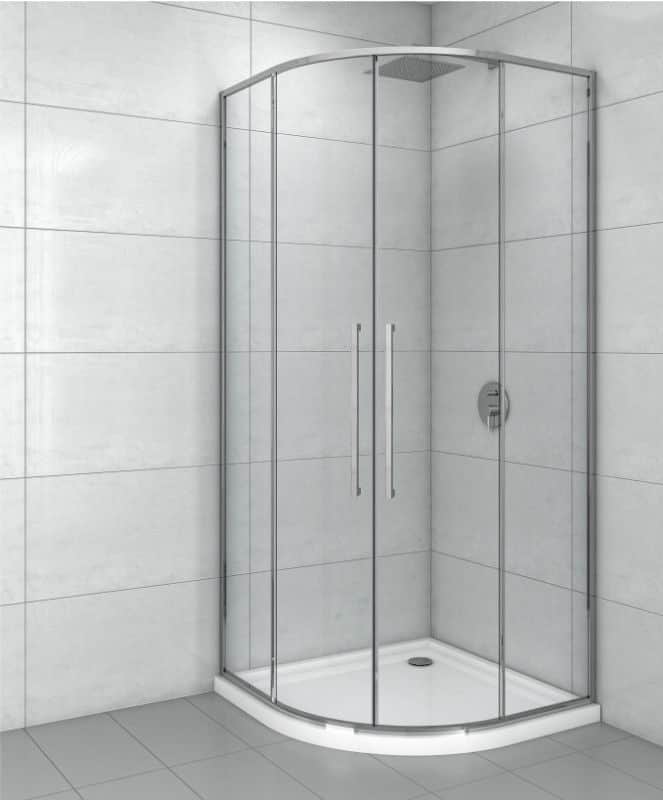 Tuš Kabina polukružna R90x200 6mm DEVON Tanki ram I