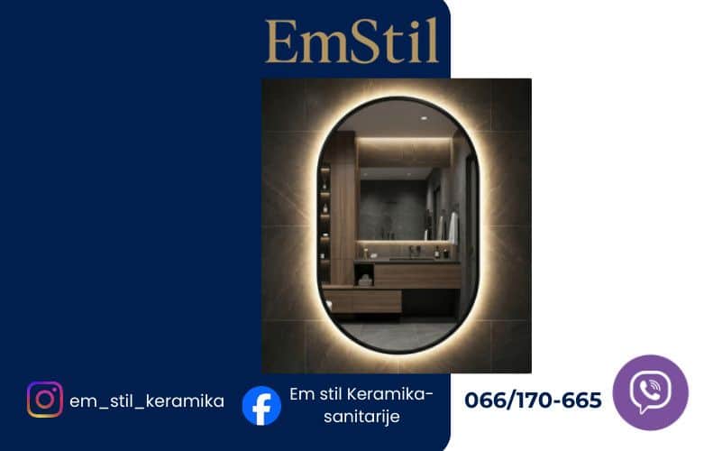 Ogledalo LED 60x80 UNA crno Safir HE
