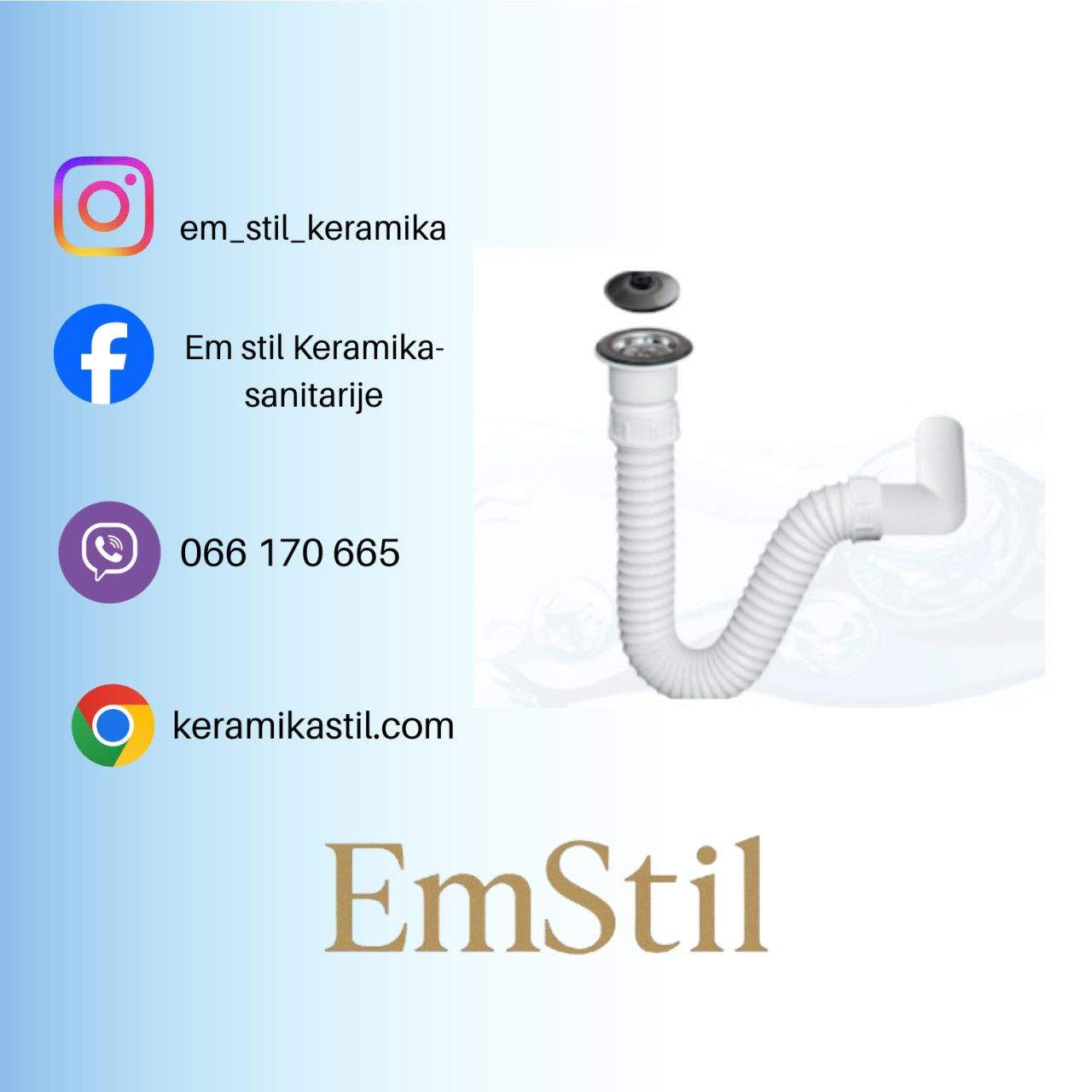 Sifon za umivaonik fleksibilni hidrolux HE