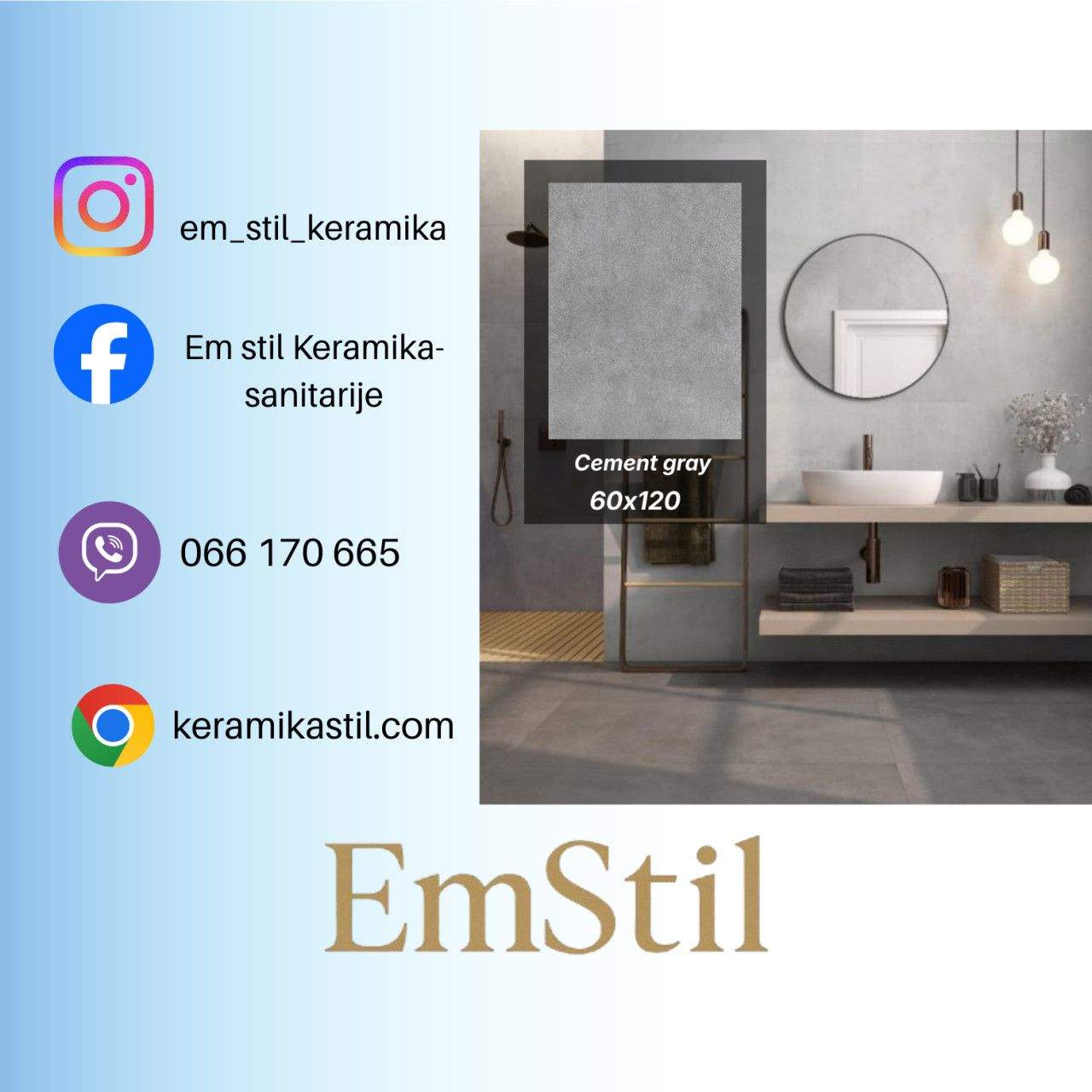 Keramičke pločice 60x120 Cement gray 1148