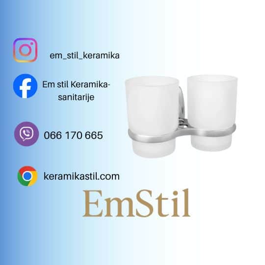 Držac caše MINOTTI staklo dupli 80652 I