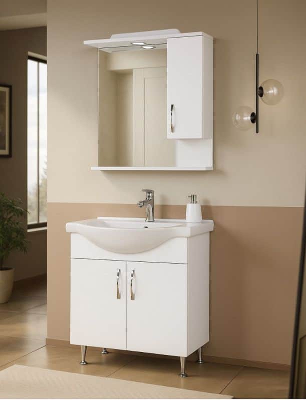 Umivaonik sa ormaricem+ogledalo 65cm komplet set DORA I