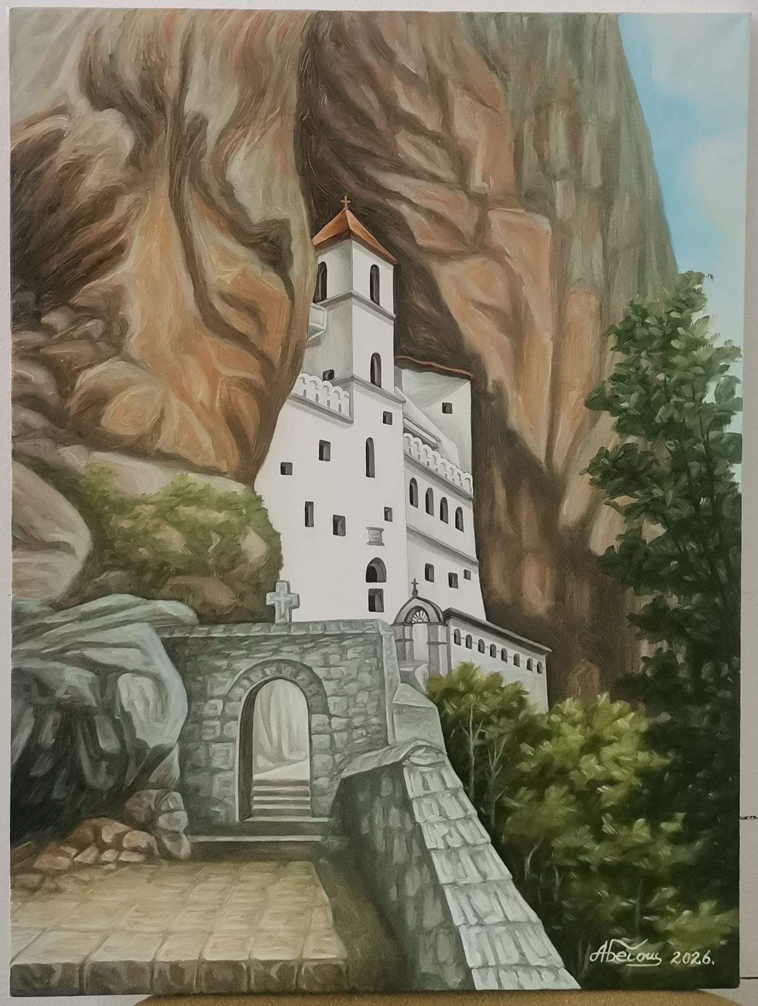 Manastir Ostrog - ulje na platnu
