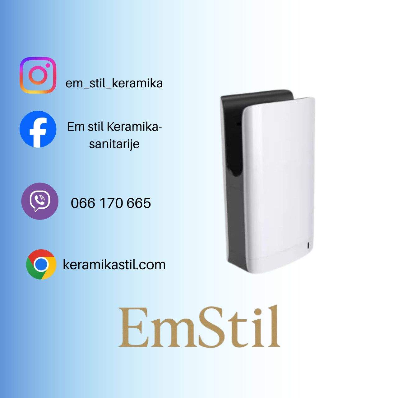 Sušač za ruke beskontaktni  Mini jet 1650 W ABS bijelo ROCO