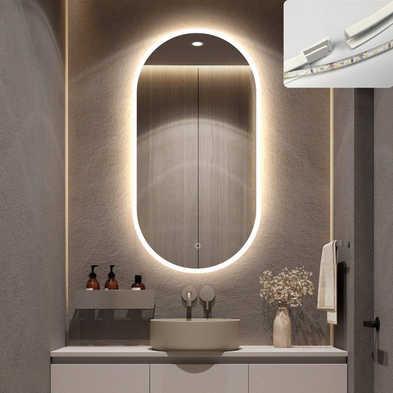 Ogledalo led ovalno 60x90 madrid aqua lux