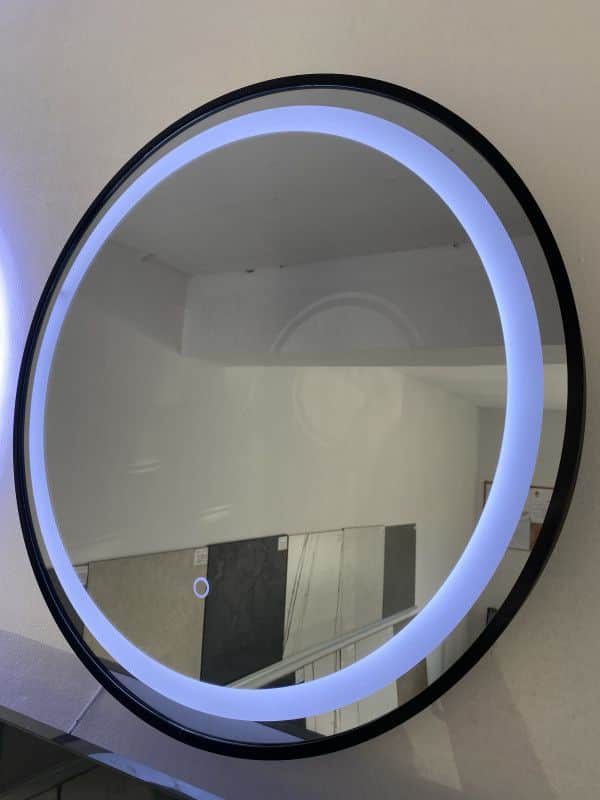 Ogledalo led sa crnim ramom fi60