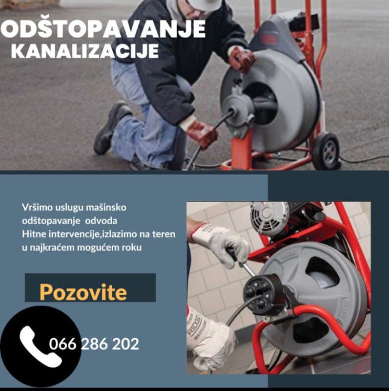 Ciscenje kanalizacije ocepljanje odvoda procepljanje cijevi