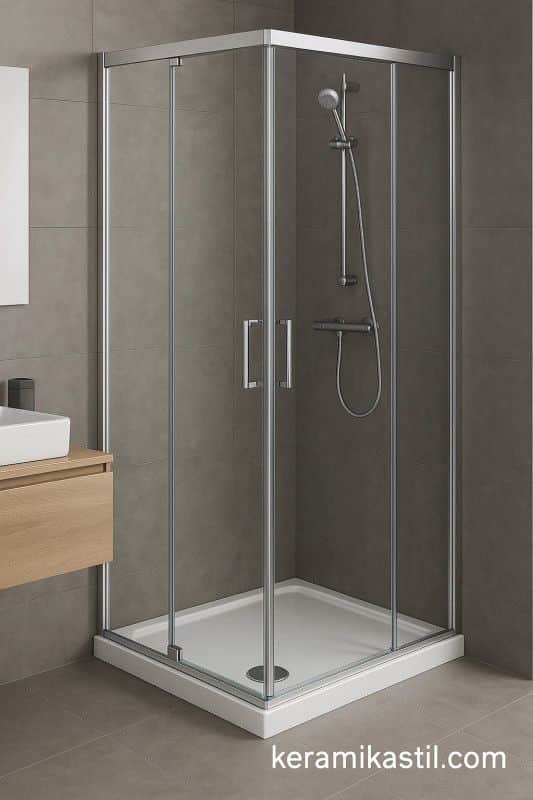 Tuš kabina 80x80cm kvadratna prozirno staklo R