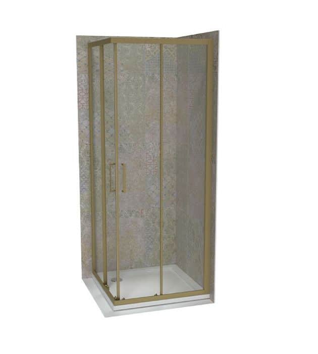 Tuš kabina kvadratna 80x80x195 6mm COPEN ATLAS BRUŠENO ZLATO I