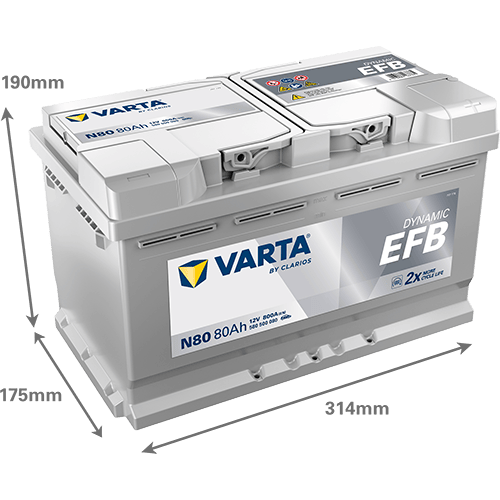 Akumulator VARTA Dynamic EFB 12V 80Ah 800A (N80)