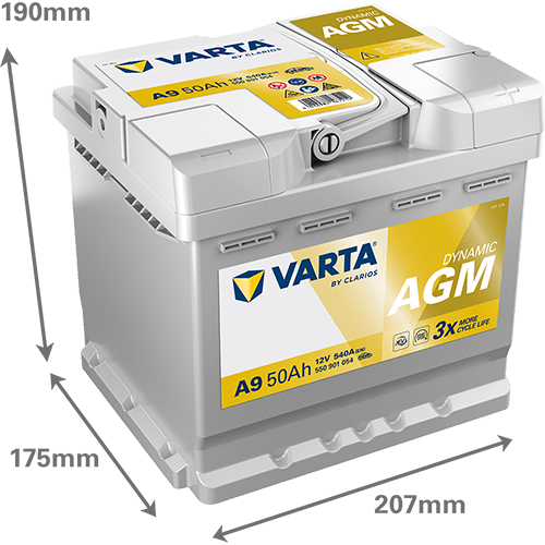 Akumulator VARTA Silver Dynamic AGM 12V 50Ah 540A (A9)