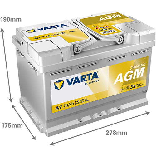 Akumulator VARTA Silver Dynamic AGM 12V 70Ah 760A (A7)