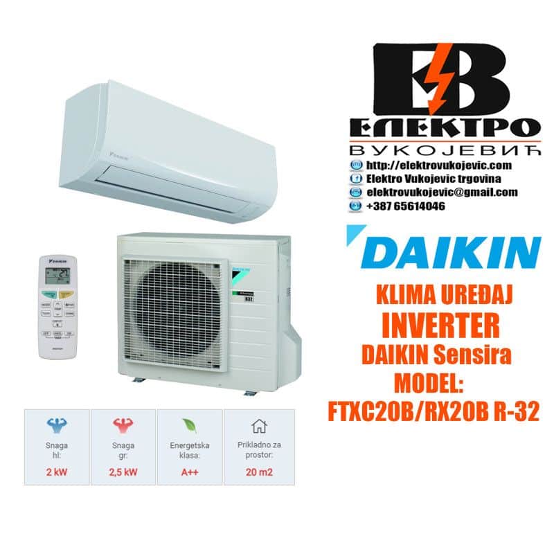 Klima uređaj inverter Daikin Sensira 2kW/2,5kW