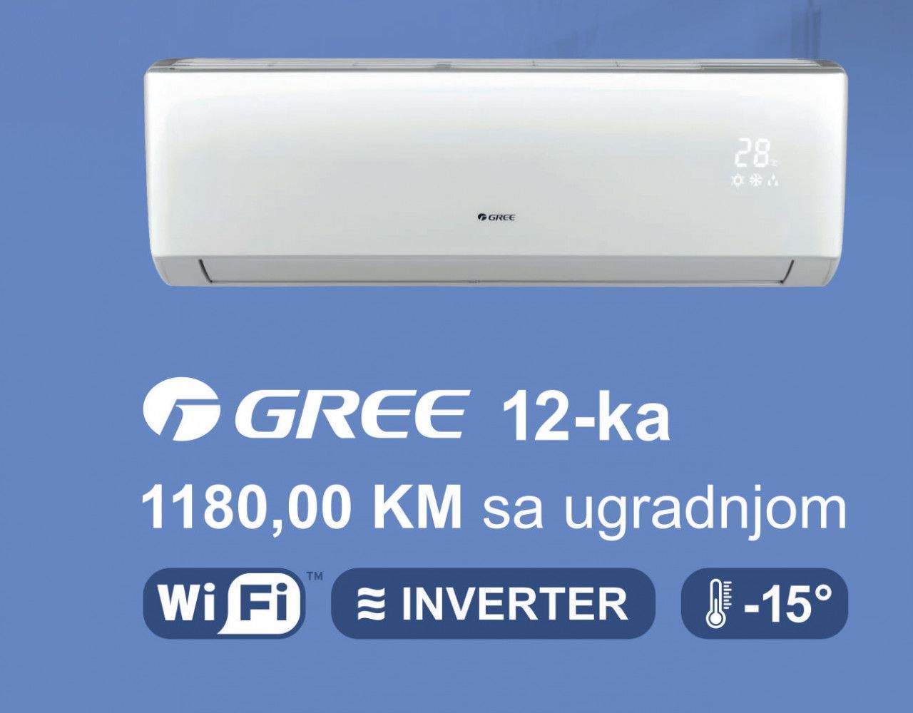 KLIMA INVERTER GREE SA UGRADNJOM BANJA LUKA