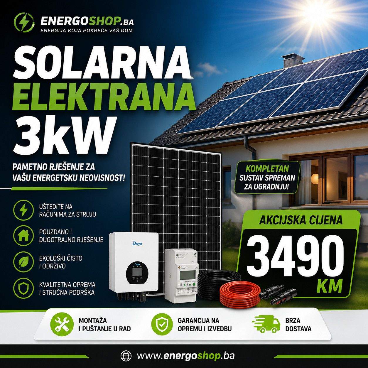 670W Solarni Paneli Akumulatori Solarne Elektrane Baterije