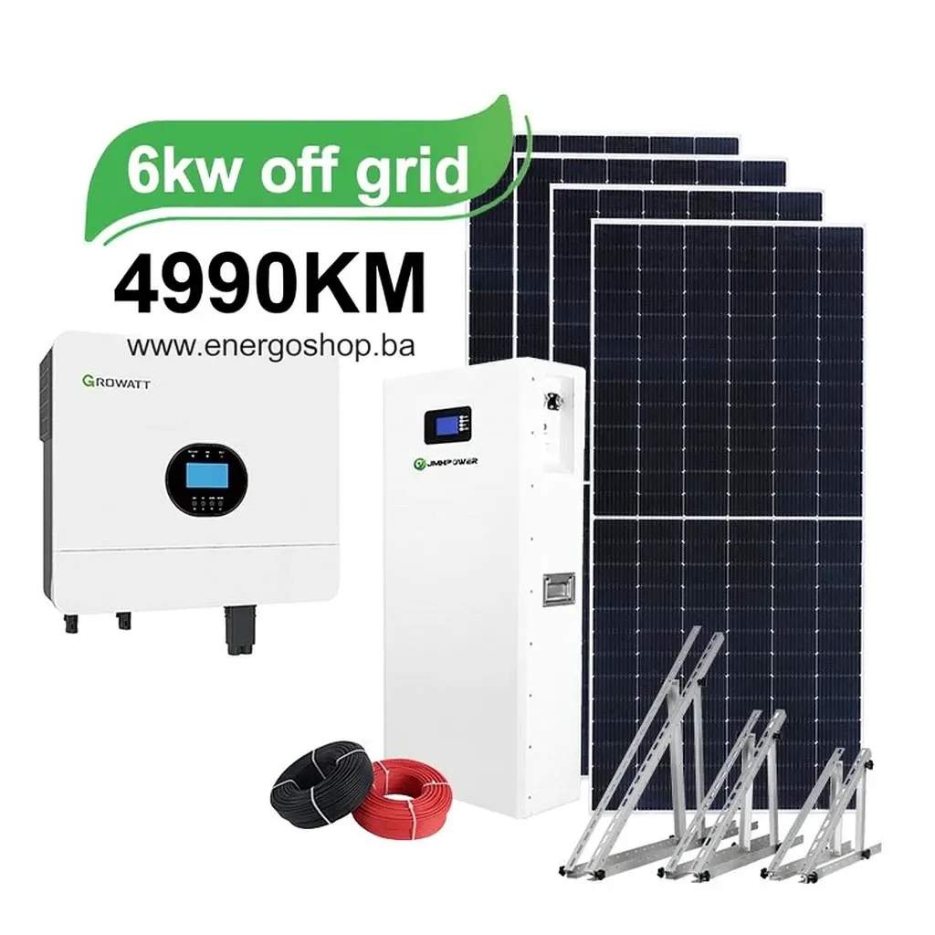 HIBRIDNA 6kW Solarna Elektrana Solarni Paneli Akumulatori