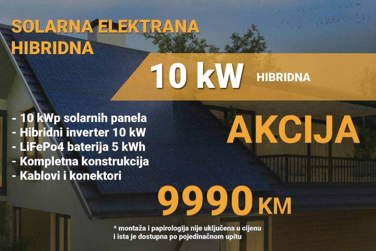 OFF-GRID Solarna Elektrana 10kW Solarni Paneli