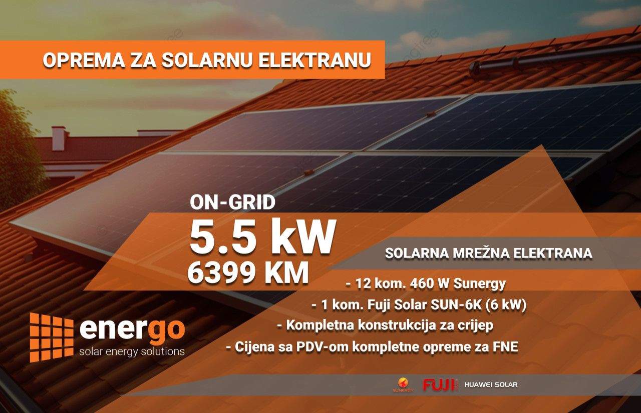 Solarna elektrana on grid 5,5 kW - solarni paneli