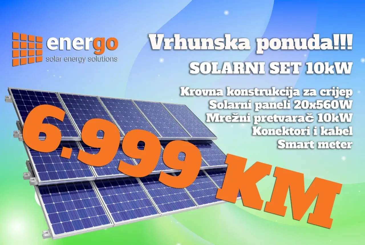 Solarni sustav 10kW Solarni Paneli Akumulatori Elektrane