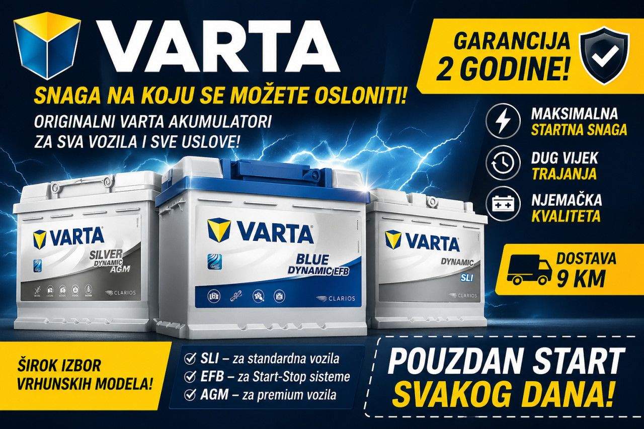 VARTA AKUMULATOR DYNAMIC SLI EFB AGM garancija start stop