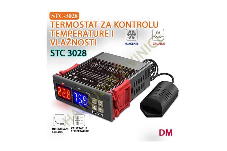 Termostat za temperatura i vlagu za sušaru inkubator valionik STC3028 STC 3028