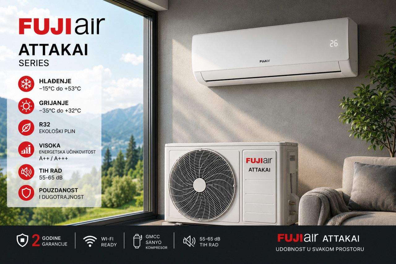 Klima uređaj FUJI AIR ATTAKAI Klime grijanje na -35 9k 12k 18k 24