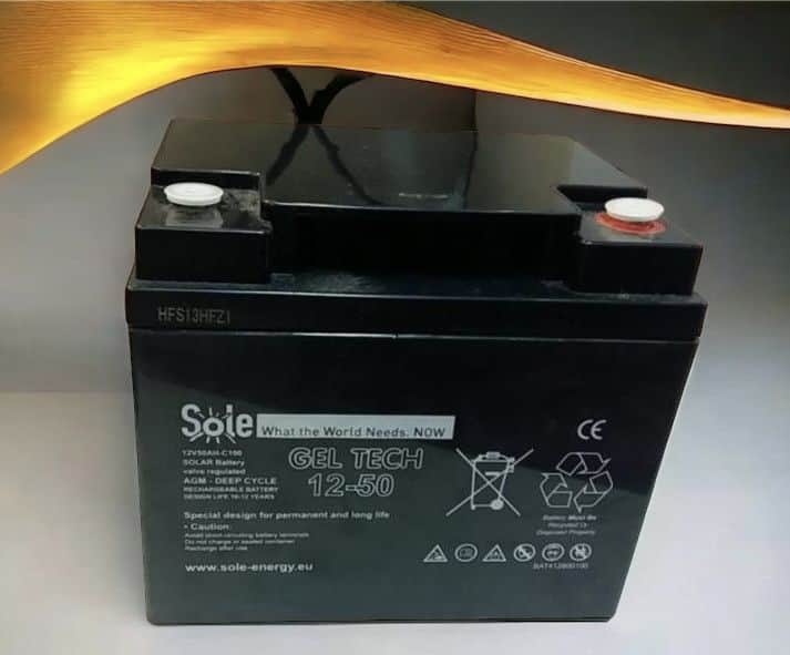 Gel Akumulator 50Ah 12V 19.5x17x16.5 cm C100 Deep Cycle za Sol...