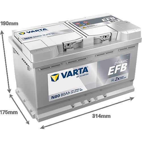 Akumulator VARTA Dynamic EFB 12V 80Ah 800A (N80)