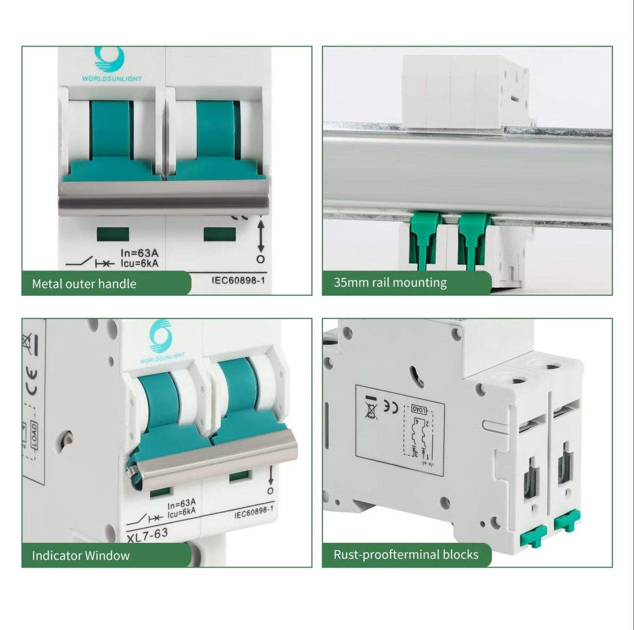 OSIGURAČ XL7-63 2P 63A 500 VDC MCB