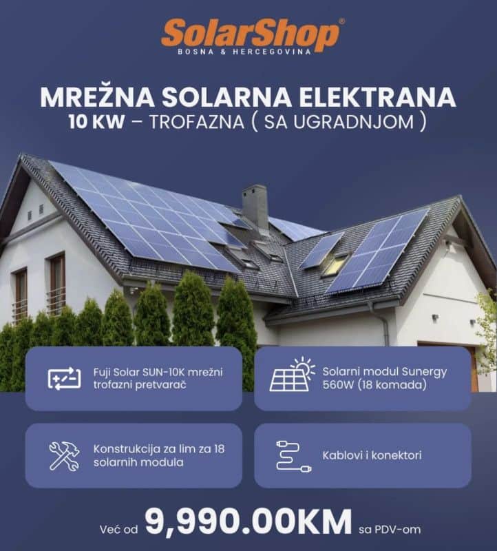 10kW Solarna Elektrana SET Komplet Solarni sistemi